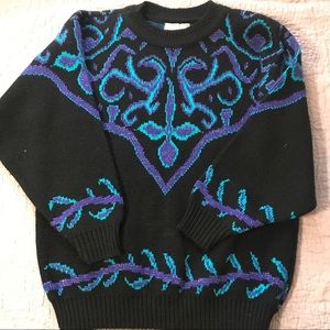 Vintage 80s -90s sweater, glitter retro